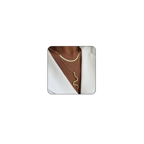 Gold Snake Necklace for Women Gold Snake Jewelry Gothic Serpent Halloween Necklace Punk Goth Snakes Accessories Grunge Halloween Jewelry (A-Golden)