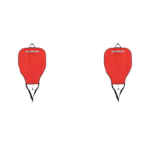Baglaum 2X Scuba Diving Nylon Lift Bag,High Visibility Buoyancy Bag with Open Bottom,Salvage Bag Float Buoy, Red