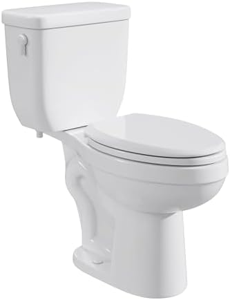 Jerritt 1.1/1.6 GPF Dual Flush Two Piece Elongated Chair Height Toilet with Left Hand Lever - Less Seat, ADA Compliant