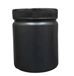 Patel Enterprise HDPE Round Container Jar Black With Cap And Inner 250 gm For For Storngly Chemical And powder Other Sample Storage and sample Storage (PaCK oF 2Pic…)-image-0