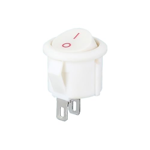 Interrupteur à bascule KCD1 rond blanc bouton ON-OFF 2 broches pour petit bateau - Lot de 5
