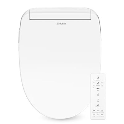ComfyBidet Elongated Bidet Seat, Adjustable Warm Water, Air Dryer, Deodorizer, Self-Cleaning Nozzle, LED Light, Energy Saving Mode, Soft Close Lid