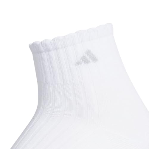 adidas Sport Fashion 3-Pack Quarter Ruffle Ankle Sock for Women Low Cut2