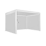 Lames orientables sweeek - Pergola bioclimatique en Aluminium. Lames orientables 3x4m + 2 Stores 3m + 1 Store 4m Triomphe Blanc