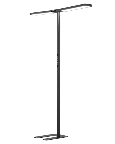 SOLLA Lampada da terra a LED per ufficio, luce diurna, lampada da ufficio, lampada da terra Uplight e downlight, 80 W + 40 W UGR≤16, adatta per uffici, biblioteche, cameretta dei bambini, sale