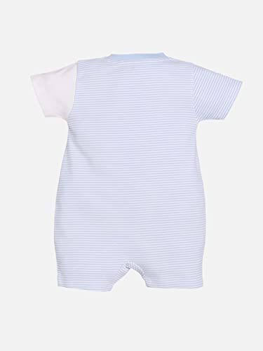 Image of BABY GO Half Sleeve Cotton Baby Boy Round Neck Romper Dress (6-9M,Sky)
