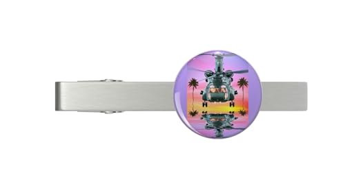 Chinook Tropical Ops Silver Tie Clip Tie Bar Veteran Gift