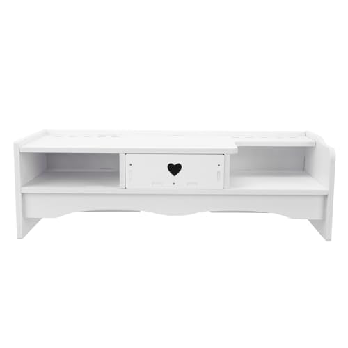 Elevador para Monitor de Computadora de PVC Blanco para Oficina, Diseño Simple y Práctico, Organizador de Escritorio miniatura 1
