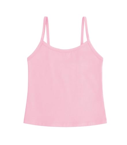 Image of QBK Girls Tank Tops Toddler Camisole Cotton Cami Spaghetti Strap Undershirts for Girls 2T-12Years