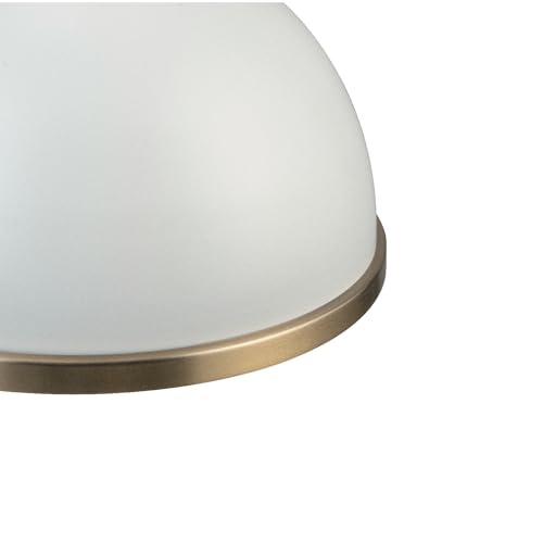 Globe Electric 60824 1-Light Pendant, Matte White, Matte Brass Accents, E26 Base Socket, Kitchen Island, Café, Decorative, Ceiling Hanging Light Fixture, Modern, Vintage, Glam, Overhead Lamp by Globe Electric - Image 6