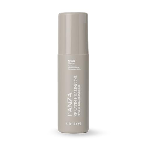 L'ANZA Keratin Healing Oil De-Frizz Cream Anti-Humidity Cream, Smoothing, Soft Control, Strengthens, Adds Shine, Color Safe Anti-Humidity Strengthening Care Shine Boost, Sulfate Free (4.7 Fl Oz)