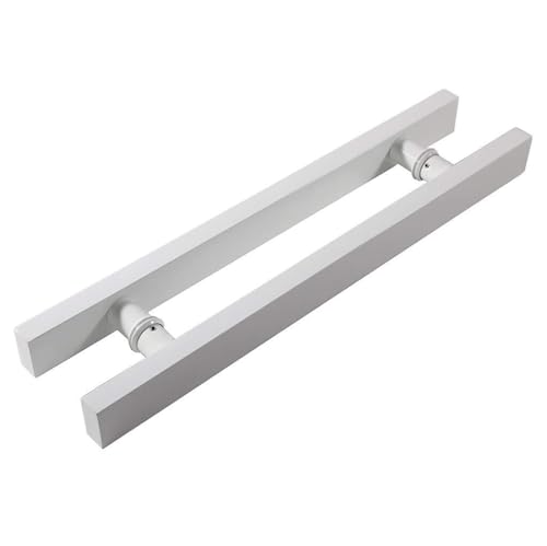 BLUPOWHT ホワイト ステンレススチール スクエア チューブ ハンドル モダン ホテル オフィス ガラス ドア プッシュプルハンドル スライド 納屋 5 長さ (サイズ: 1200x800mm)