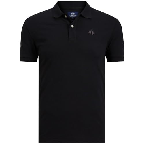 Polo Homme La Martina Noir en Coton Anti-Transpiration et Confortable