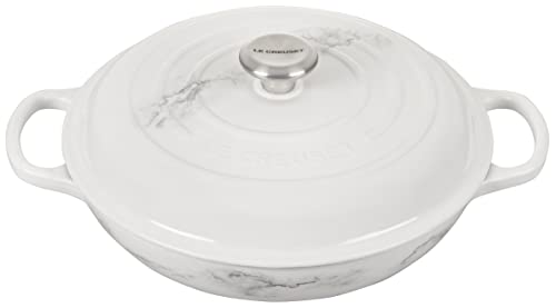 Le Creuset Enameled Cast Iron Signature Braiser, 3.5 Qt., Marble #TOP30