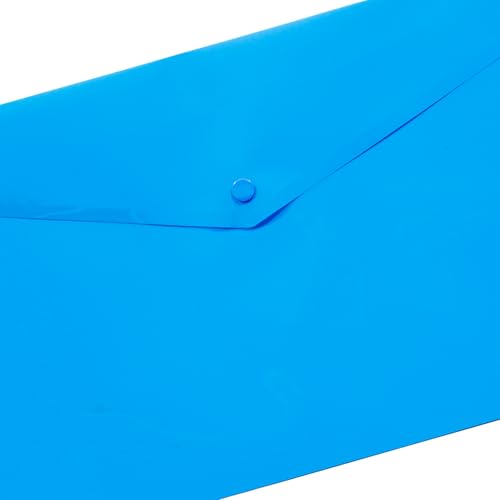 eco-eco A3 50% Recycled Blue Press Stud Popper Wallet, Plastic Folders (Pack of 5) eco080_Blue - Image 2