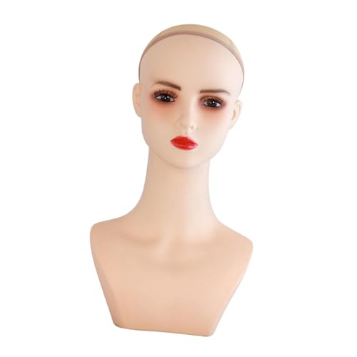 Generic Female Mannequin Head,Manikin Head Bust with Makeup, Wig Display Stand for Hat Beauty Accessorie