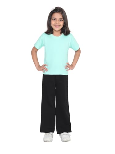 Image of Girl's Solid Regular Fit Half Sleeve 100% Pure Cotton T-Shirt