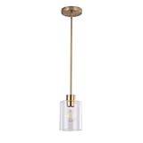 KLSS Brass Pendant Lights,Modern Farmhouse Pendant Light,Kitchen Pendant Mini Hanging Light for Sink Island,Adjustable Height,Home Décor Lighting