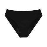 KNIX Teen Girls Leakproof Period Underwear No-Show Bikini – Heavy Flow Protection, Absorbs 4–7 Super Tampons - Black, Small