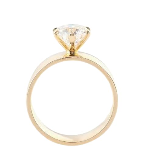 Bague de fiançailles moissanite 5mm argent 925 plaqué or 14k pour femme RNG-1380