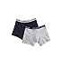 Emporio Armani Men's 2 Pack Cotton Boxer Brief, Grey/Marine, X-Large