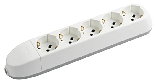 BTICINO Ciabatta Multipresa Senza Cavo 5 Posti, 5 Prese Polivalenti (Schuko 10/16A e Bipasso), Compatibile con Tutte le Spine (Standard Tedesco/Italiano), Salvaspazio, Robusta e Professionale, Bianco