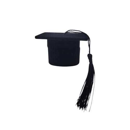 Caixinha De Veludo Para Anel De Formatura Modelo Capelo Estojo Azul ou Preta (Preto)