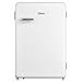 Midea - Mini Frigorífico con Congelador Vintage - Capacidad 100 L Frigorifico + 16 L Congelador - Mini Bar Retro - Silencioso 39 dB - Modelo MDRD168SLF01 - Color Blanco