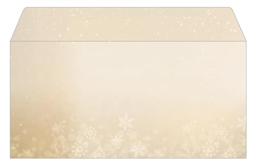 SIGEL DU633 Christmas envelopes "Golden Christmas Night", Gold, White, gummed, DL, 25 envelopes