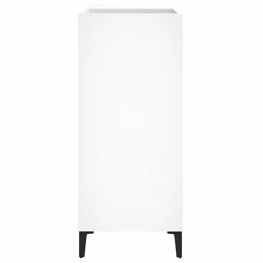 Armadio per dischi in vinile, 84,5 x 38 x 89 cm, colore: bianco | Armadietto versatile per soggiorno e ufficio con spazio per LP e robusto ripiano per giradischi.