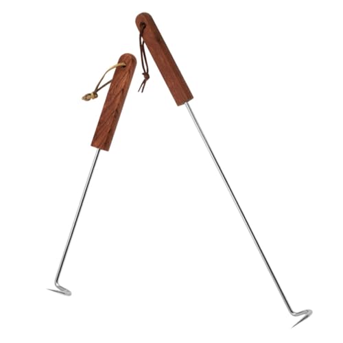 ibasenice Gancho De Carne De Inoxidable Herramienta De Barbacoa Utensilio De Cocina Para Asar Soporte Resistente Y Duradero Para Carne Picnic 2 Piezas X 4