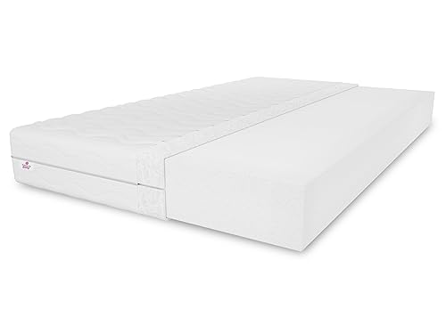 Schaummatratze Selekt 200X200 cm, Doppelseitige-Matratze Härtegrad H3, Höhe ca. 20 cm, Farbe: Weiß, inkl. Bezug