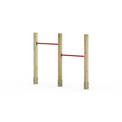 Wickey Doppel-Reckstange FIT Tumble 302 - Spielplatz Turngerät - Kinder Reckstange - Spielgerät aus Holz - 206x9x151 cm
