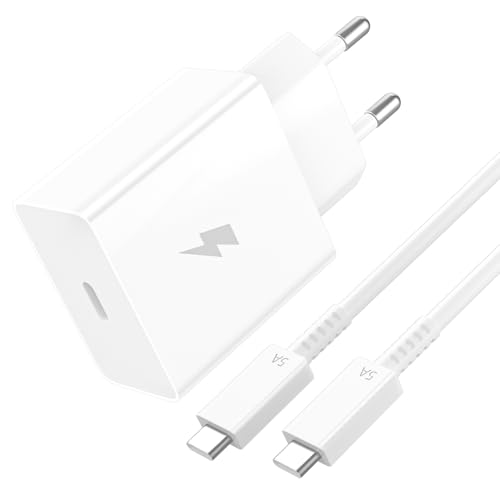 60W Cargador USB C para Samsung Galaxy S26 Ultra S25 S24 S23 S22 Serie con Cable USB C 1M Adaptador Cargador rápido y Cable USB C a C para Galaxy A56 A17 A16A Tab S10 S9 Ultra para Google Pixel 10 9a