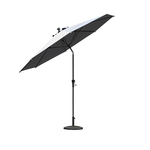 Image of PURPLE LEAF Patio Market Umbrella 10' Round Dual Tilt Light Gray 8 Ribs