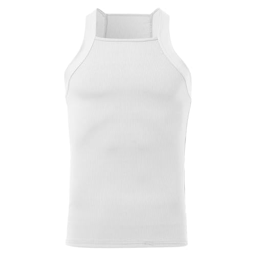 Débardeur homme col carré coupe ajustée pour valoriser les muscles en salle