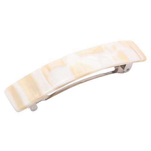 Barrette à cheveux automatique forte grip celluloïd ivoire