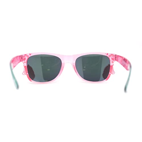 SA106 Girls Kid Size Rainbow Unicorn Badge Horn Rim Sunglasses4
