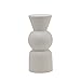 Elements Geo Shaped Ceramic Candle Holder, 9 Inch, White