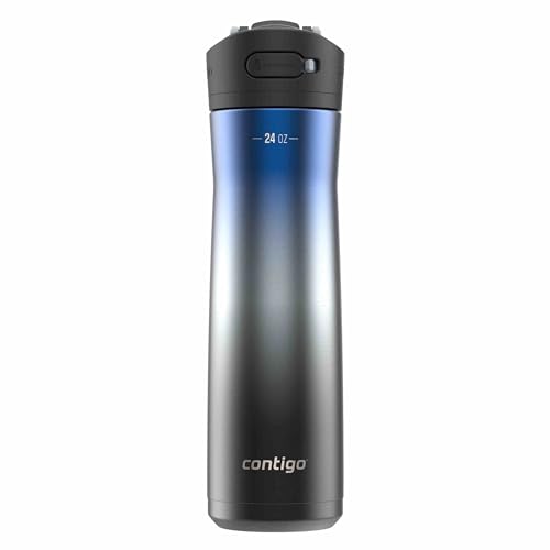 Image of Contigo Ashland Chill 2.0 Stainless Steel Water Bottle with AUTOSPOUT Lid, 24 oz, Licorice Ombre