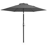Palawano 2.3M Parasol de Jardin Exterieur Anti UV et Vent, Parasol Terrasse Balcon avec Manivelle pour Café, Jardin, Piscine et Arrière Cour (Gris)