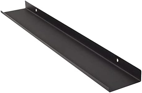 MILUKA Floating Shelf Black 70 cm | Metal Shelves for Picture Shelf Ledge and Photo Shelf | Floating Shelves for Bedroom, Kitchen Storage and Bathroom Storage in Home Decor | Wall Shelf (1. Black)