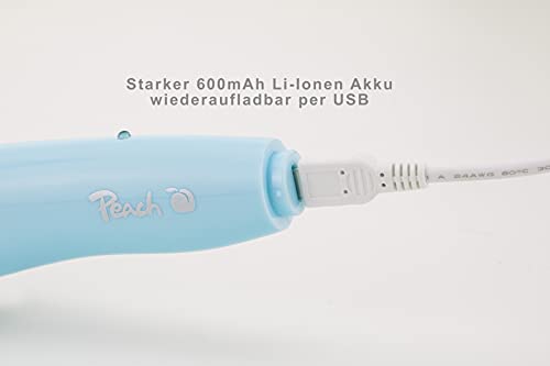 Elektrischer Radiergummi Peach PO105 mit USB-Anschluss und 16 Ersatzradiergummis