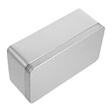 jojofuny Caja Rectangular de Hojalata Plateada Grande 18X98X65 CM con Cierre Hermético Lata de Almacenamiento Hogar y Contenedor Metálico Multiusos para Dulces Joyas y Aperitivos