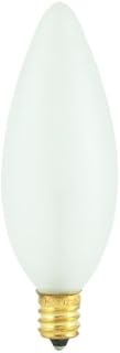 Bulbrite 40CTF/32/3 40-Watt Incandescent Torpedo B10 Chandelier Bulb, Candelabra Base, Frost [Pack of 12]