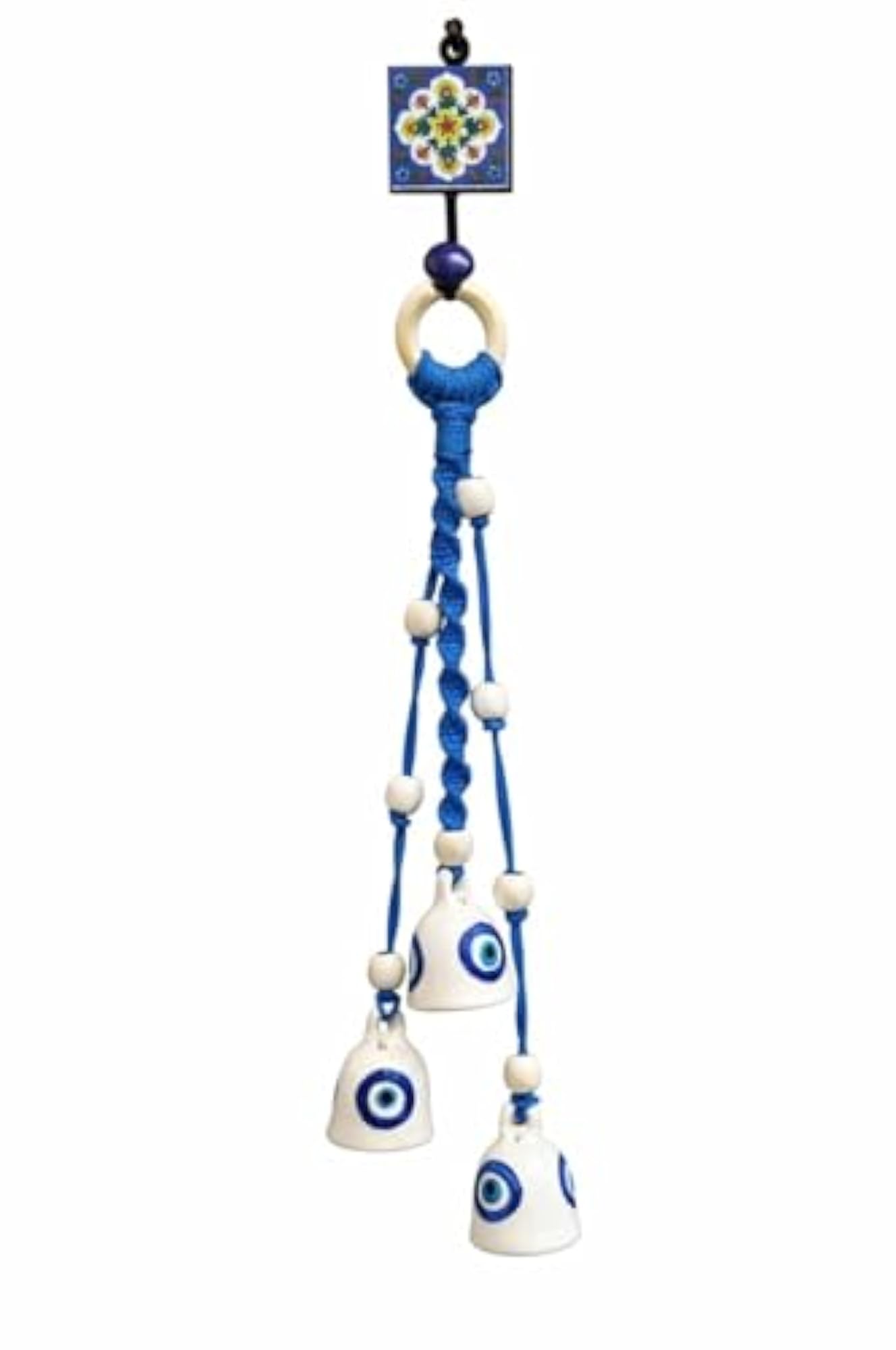 Handcrafted Macrame Evil Eye Bells Chime