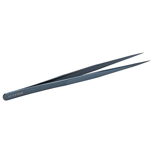 Juego de pinzas de punta fina para reparación de electrónica y manualidades, resistentes, ligeras y portátiles (azul)