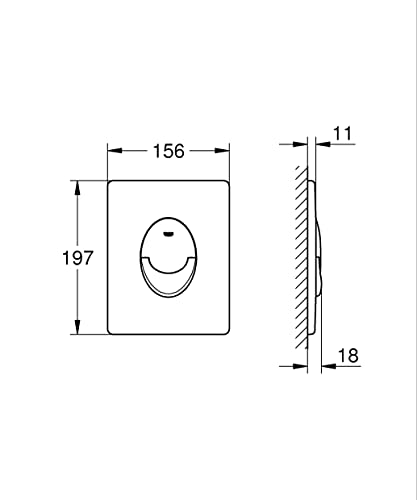 GROHE Start, Abdeckplatte WC (Betätigungsplatte wassersparend, mit Start & Stopp-Betätigung, 2-Mengen Spülung, Drückerplatte für den Spülkasten), schwarz, 38964KF0