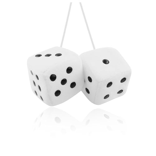 Stylish Fuzzy Dice for Car Hanging Ornament,Funny Plush Dice Rear