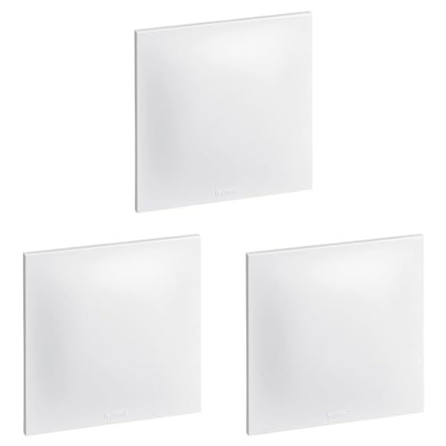 LEGRAND | Obturateur Neptune, Prêt À Installer En Encastré, Fixation À Vis Ou À Griffes, Couleur Blanche (Lot de 3)